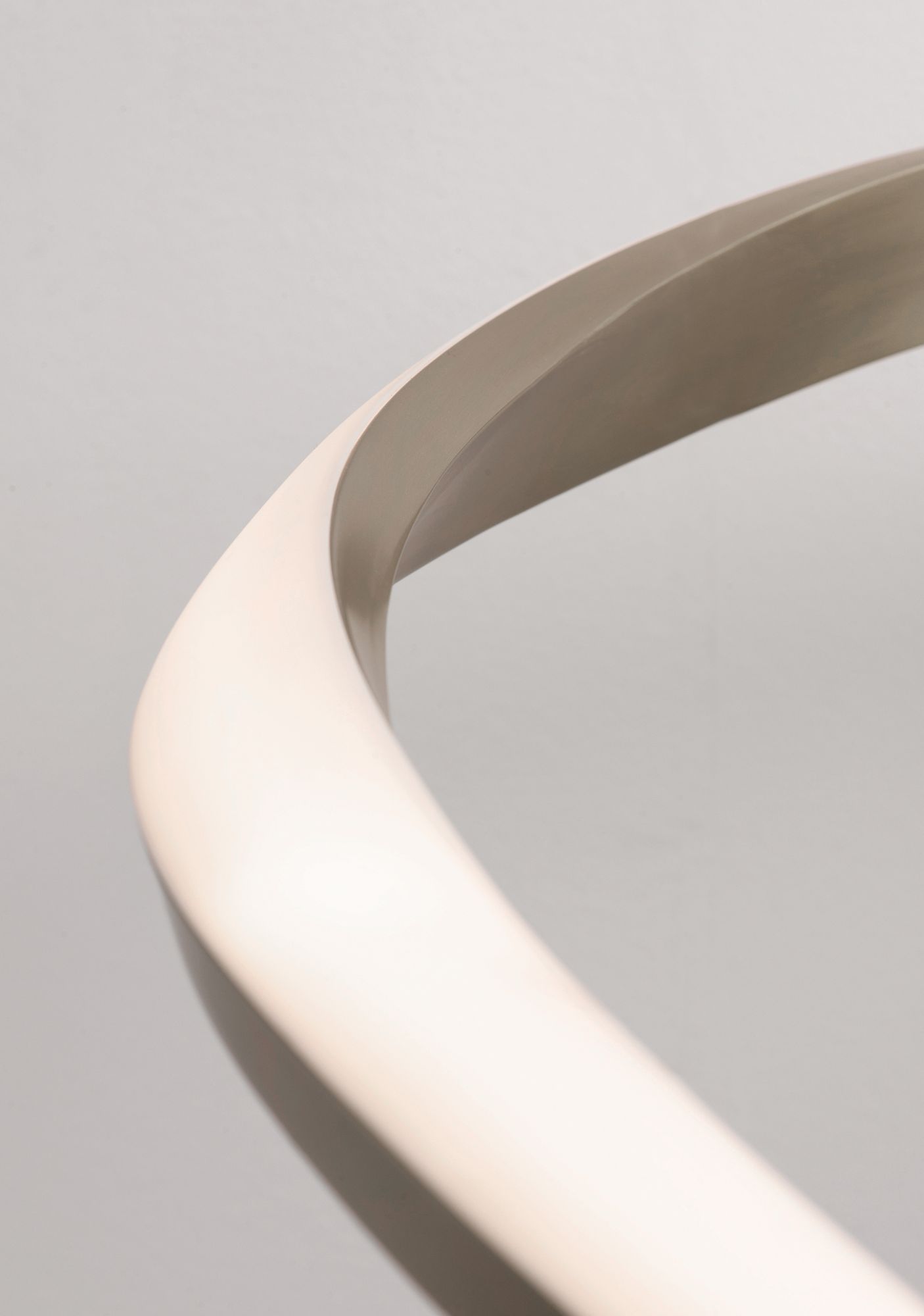 Image 4 Oberon 40" Wide Satin Nickel Double LED Pendant with White Acrylic Shade more views