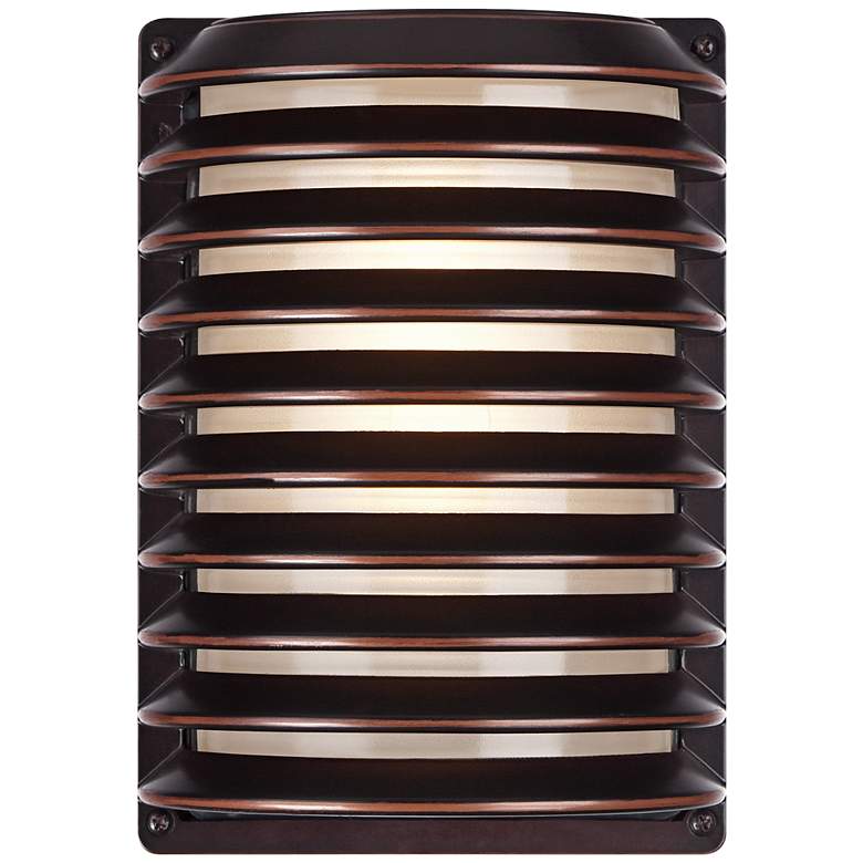 Image 1 Oberon Grid 10 inch High Bronze LED Outdoor Wall Light