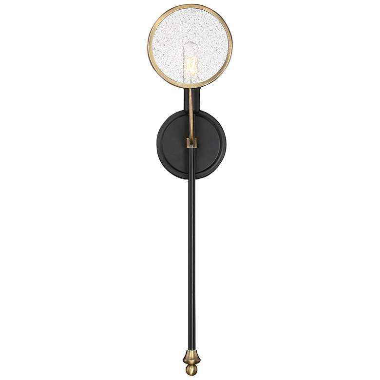Image 1 Oberyn 1-Light Wall Sconce in Vintage Black with Warm Brass