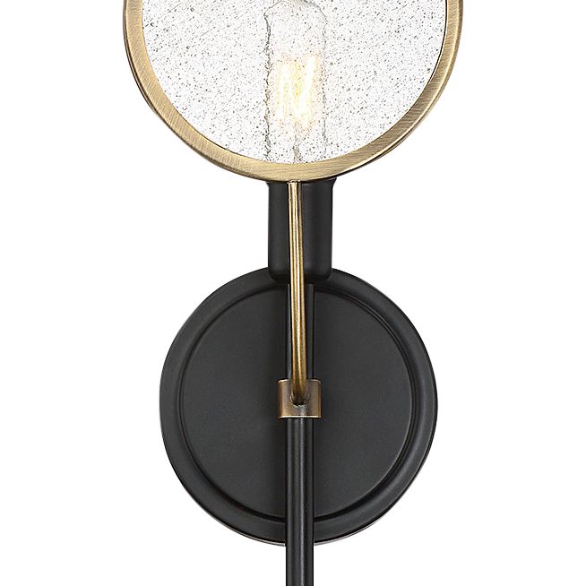 Thumbnail2 of Oberyn 1-Light Wall Sconce in Vintage Black with Warm Brass more views