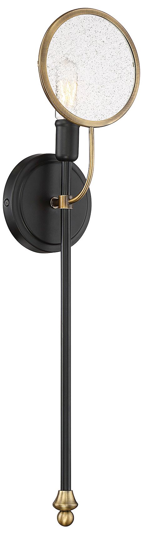 Thumbnail3 of Oberyn 1-Light Wall Sconce in Vintage Black with Warm Brass more views