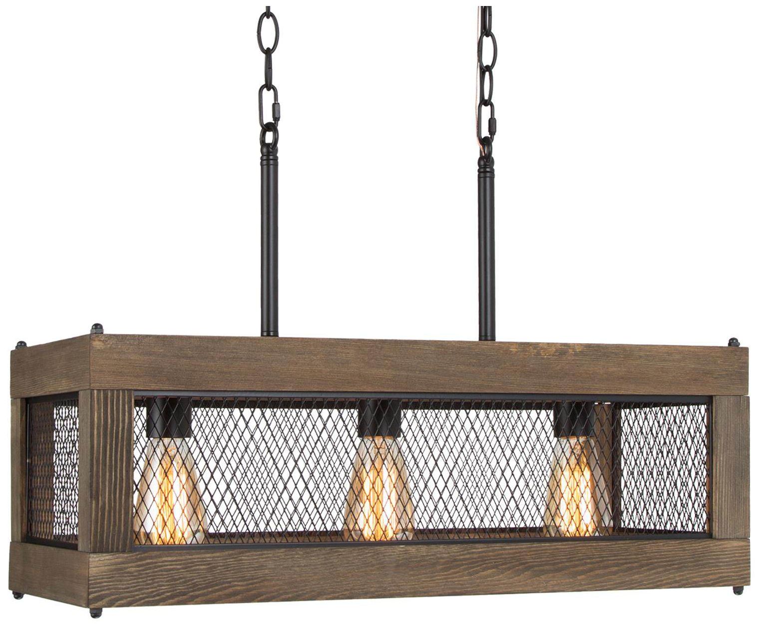 Image 2 Obilla 23.6" Wide Wood Linear 3-Light Island Chandelier more views