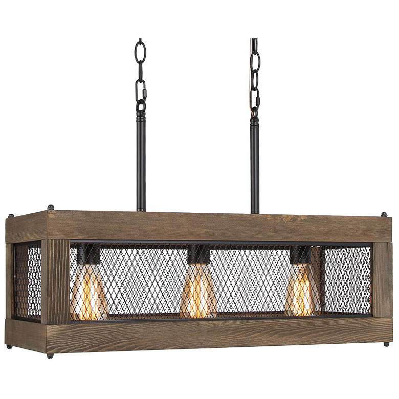 Image 2 Obilla 23.6" Wide Wood Linear 3-Light Island Chandelier more views