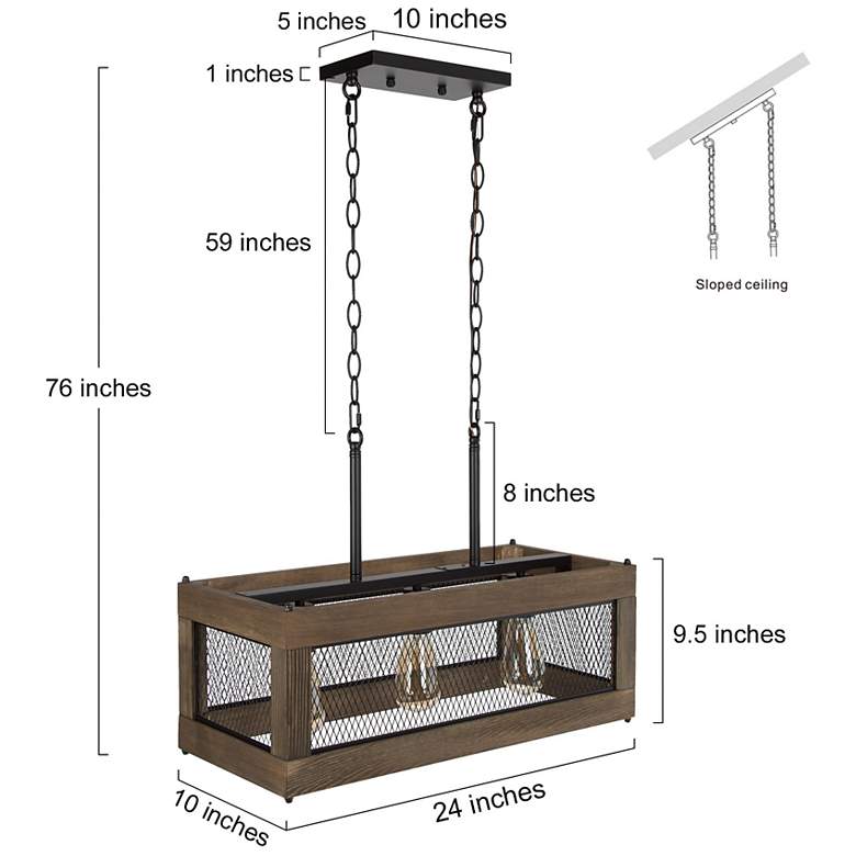 Image 7 Obilla 23.6" Wide Wood Linear 3-Light Island Chandelier more views