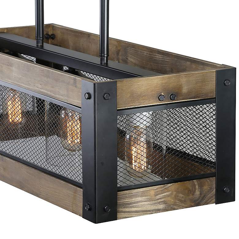 Image 2 Obilla 24"W Black 3-Light Linear Island Chandelier more views