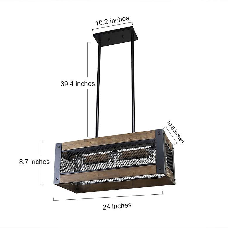 Image 4 Obilla 24"W Black 3-Light Linear Island Chandelier more views