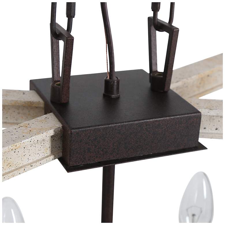 Image 3 Obilla 27.6" Wide Weathered Wood 4-Light Linear Chandelier more views
