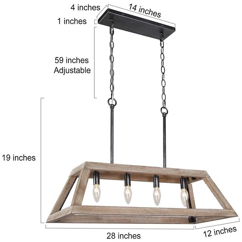 Image 6 Obilla 28" Wide 5-Light Rectangle Island Chandelier more views