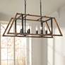 1_Obilla 29.9" Wide Faux Wood 8-Light Linear Chandelier