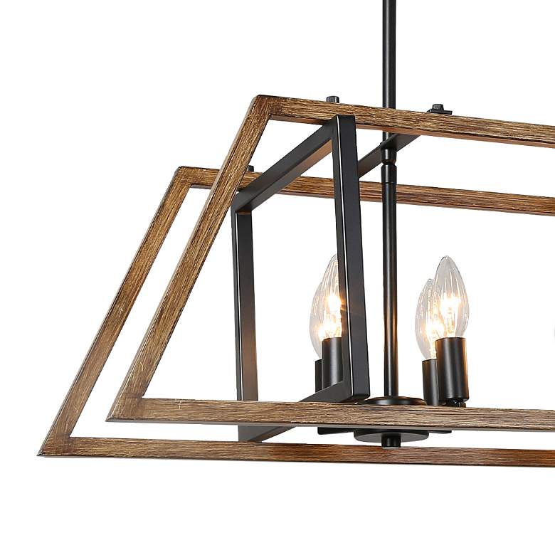 Image 3 Obilla 29.9" Wide Faux Wood 8-Light Linear Chandelier more views