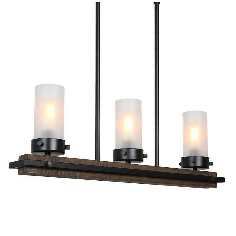 Image 1 Obilla 3-Light 28.3" Wide Island Chandelier Lights with Glass Shade