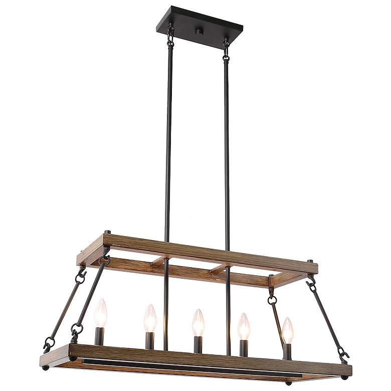 Image 1 Obilla 30.2" Wide 5-Light Rectangle Island Chandelier