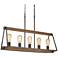 Obilla 30.7" Wide 5-Light Rectangle Wood Grain Island Chandelier