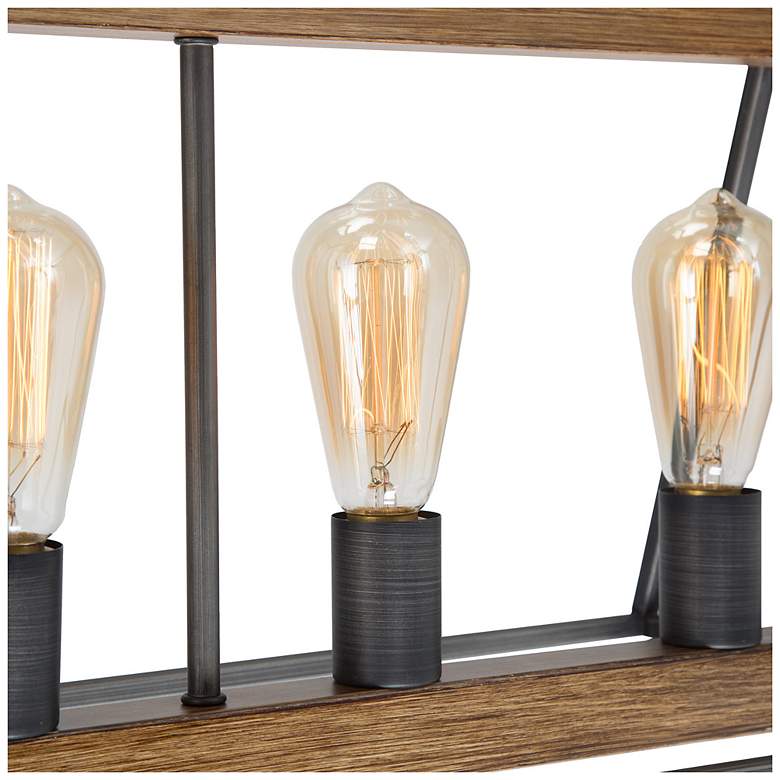 Image 2 Obilla 30.7" Wide 5-Light Rectangle Wood Grain Island Chandelier more views