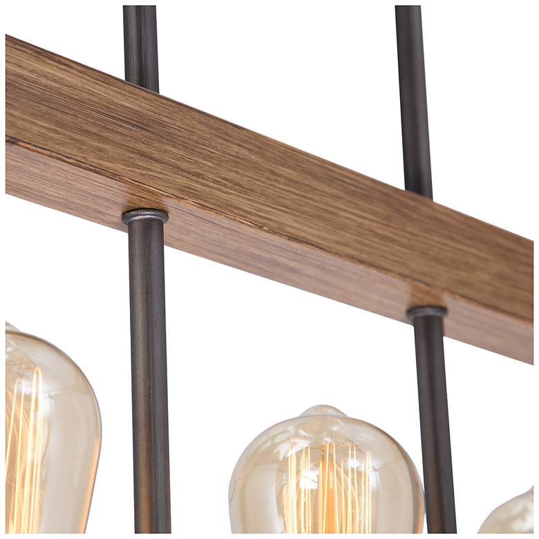 Image 3 Obilla 30.7" Wide 5-Light Rectangle Wood Grain Island Chandelier more views