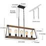 6_Obilla 30.7" Wide 5-Light Rectangle Wood Grain Island Chandelier more views