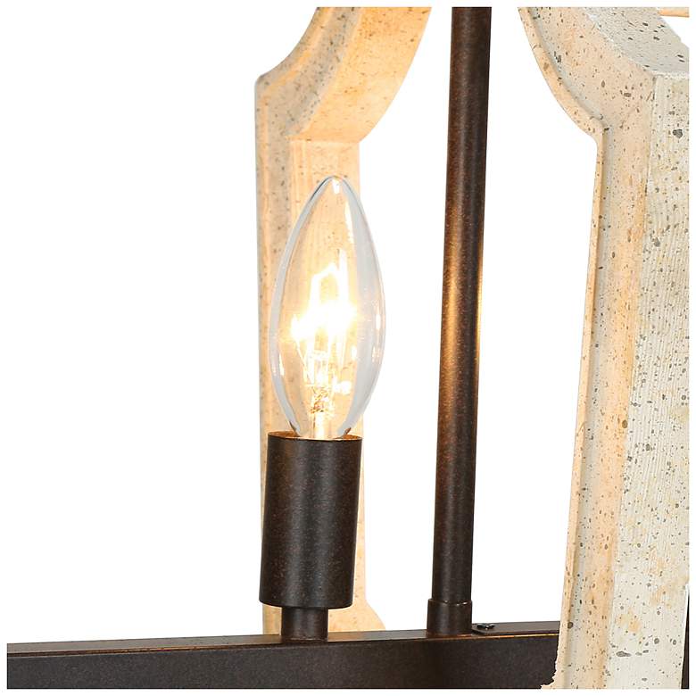 Image 3 Obilla 30" Wide Weathered Wood 5-Light Linear Chandelier more views
