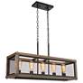 1_Obilla 31.5" Wide Distressed Wood 5-Light Linear Chandelier