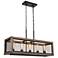 Obilla 31.5" Wide Distressed Wood 5-Light Linear Chandelier