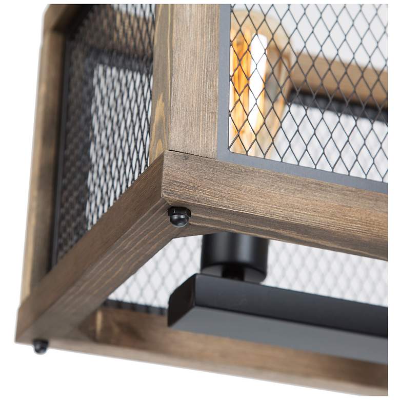 Image 4 Obilla 31.5" Wide Distressed Wood 5-Light Linear Chandelier more views
