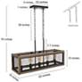 6_Obilla 31.5" Wide Distressed Wood 5-Light Linear Chandelier more views
