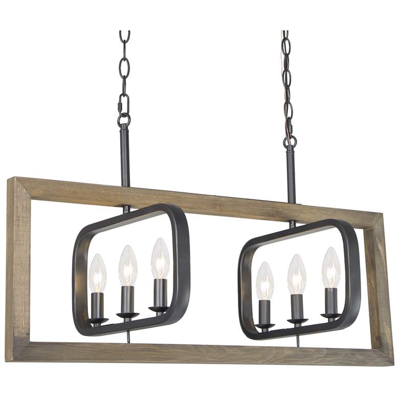 Image 1 Obilla 31" Wide 6-Light Rectangle Island Chandelier