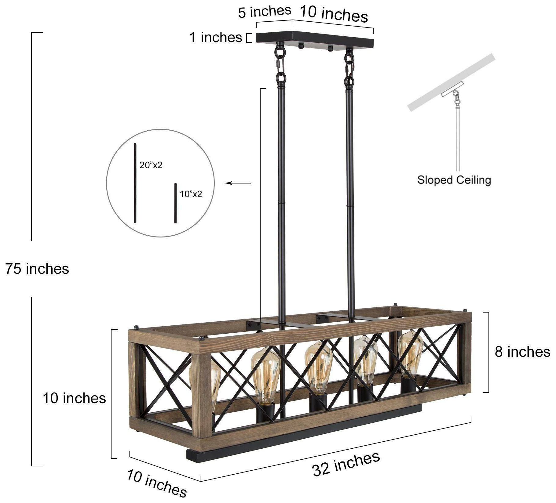 Image 2 Obilla Farmhouse 32" Wide 5-Light Wood Island Chandelier more views