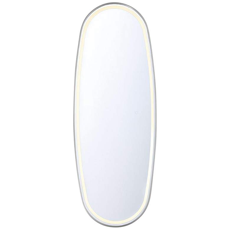 Image 1 Obon Aluminum 17 1/2" x 47 1/4" Oval LED Wall Mirror with Light