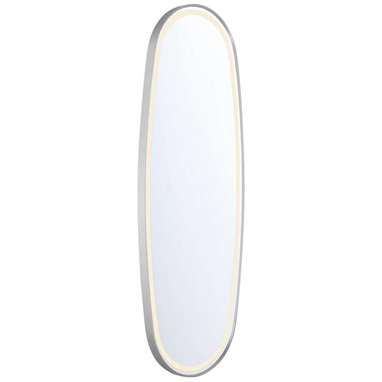 Obon Aluminum 17 1/2&quot; x 47 1/4&quot; Oval LED Wall Mirror with Light more views