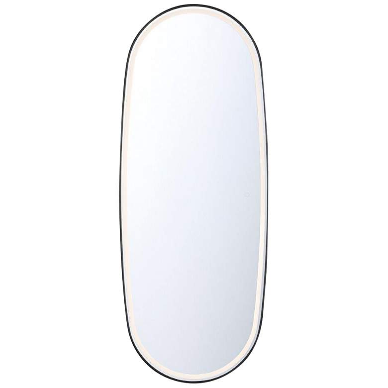 Obon Black 26 inch x 65 inch Oval LED Standing Floor Mirror more views