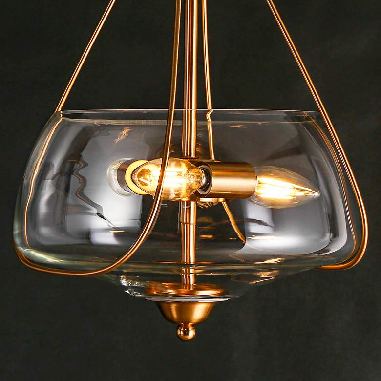 Image 6 Obscuragux 11 3/4" Wide Plating Brass 3-Light Ceiling Light more views
