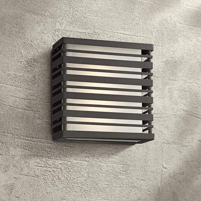 Image 1 Obscurity 8 inch High Sand Black LED Outdoor Wall Light