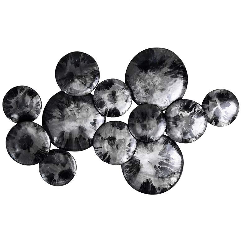 Image 2 Obsidian 48" Wide Black Gray Etched Metal Wall Sculpture
