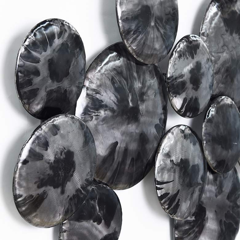 Image 4 Obsidian 48" Wide Black Gray Etched Metal Wall Sculpture more views