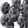 Obsidian 48" Wide Black Gray Etched Metal Wall Sculpture
