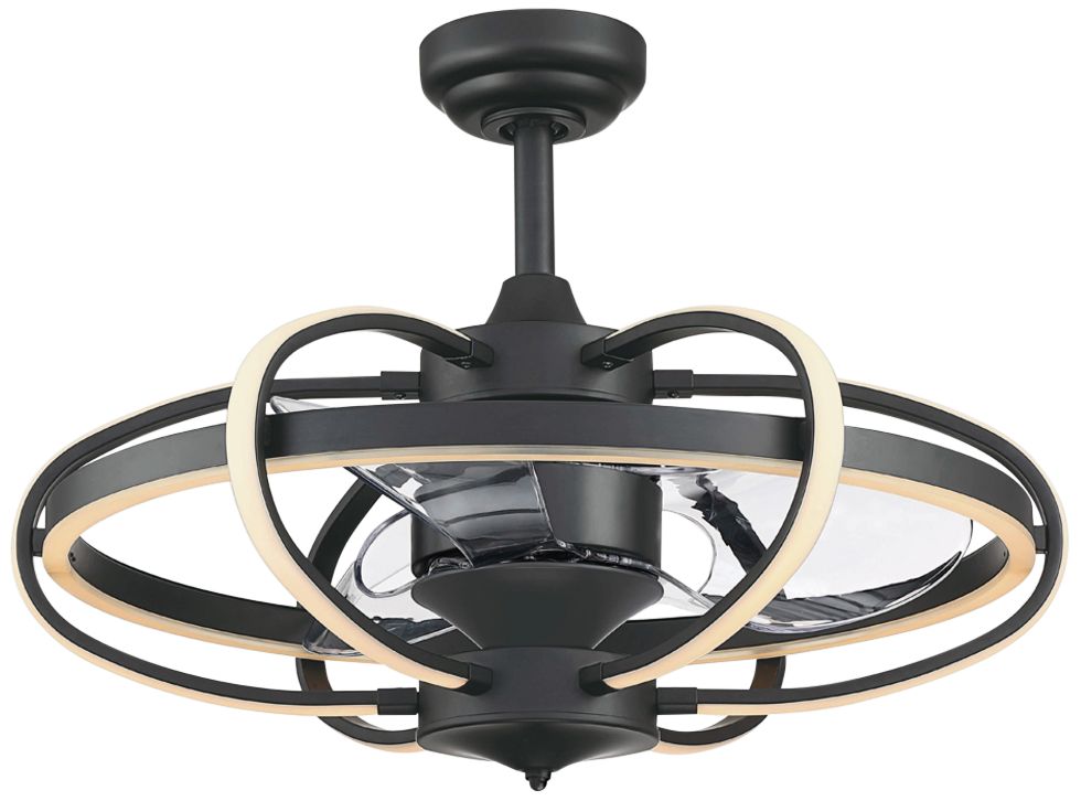 Image 2 Obvi 22 in Indoor Fan w/ LED Lt Kit - Black w/ Clear blades