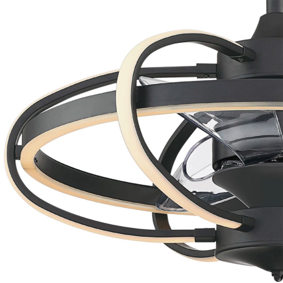 Image 3 Obvi 22 in Indoor Fan w/ LED Lt Kit - Black w/ Clear blades more views