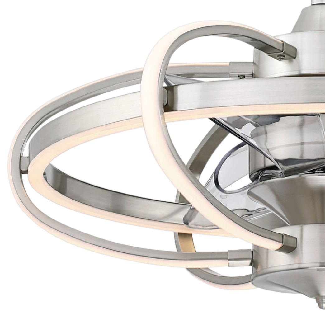Image 3 Obvi 22 in Indoor Fan w/ LED Lt Kit - Br. Nickel w/ Clear blades more views