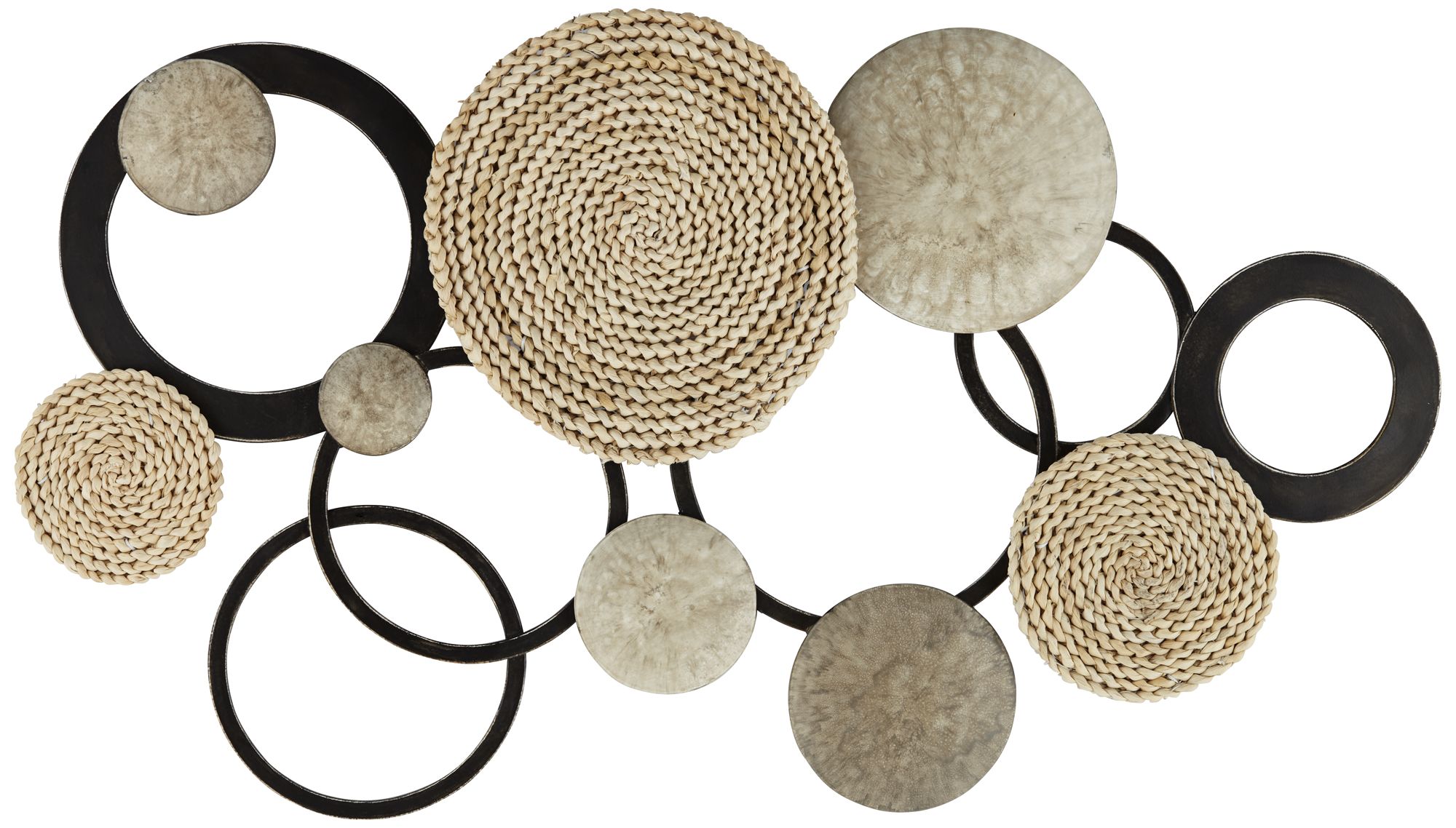 Ocala 39 1/2" Wide Metal and Rope Modern Disc Wall Art 549N0 Lamps