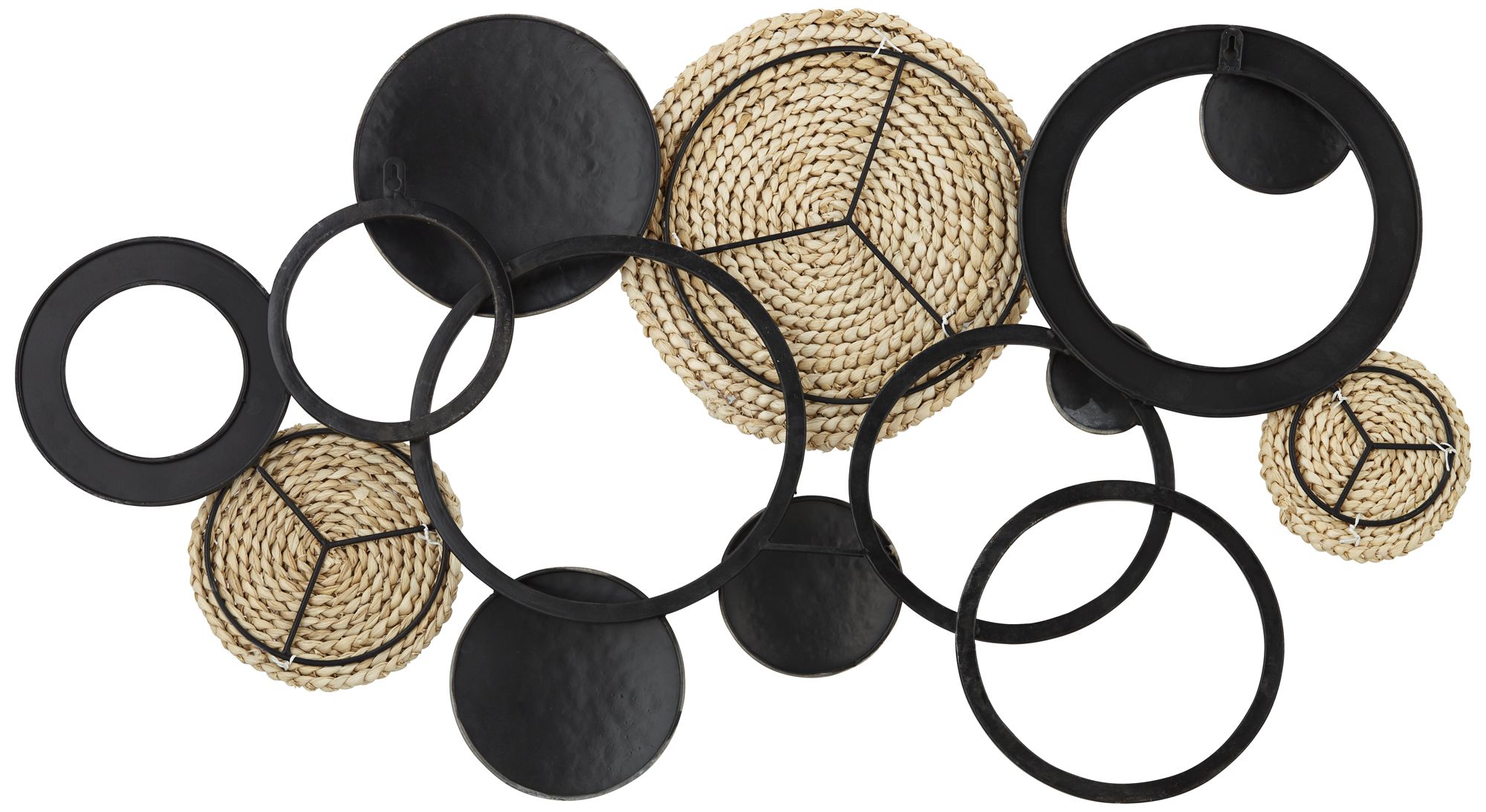 Ocala 39 1/2" Wide Metal and Rope Modern Disc Wall Art 549N0 Lamps