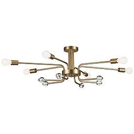Image1 of Ocala 41 1/4" Wide Champagne Bronze 6-Light Ceiling Light