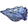 Ocean Blue Ruffle Glass Decorative Bowl