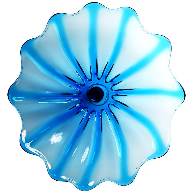 Image 1 Ocean Blue Swirled Blown Glass 21 inch Wide Wall Art