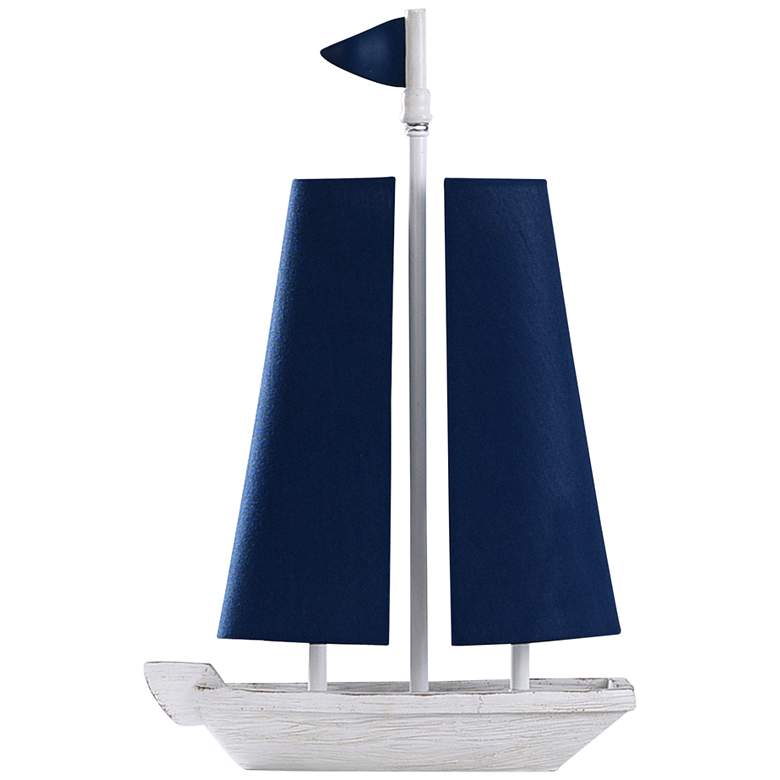 Image 3 Ocean Breeze 19 1/2 inch High White and Blue Sail Boat Accent Table Lamp