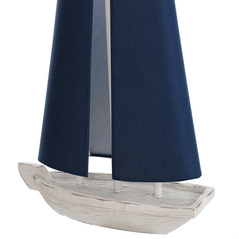 Image 4 Ocean Breeze 19 1/2 inch High White and Blue Sail Boat Accent Table Lamp more views