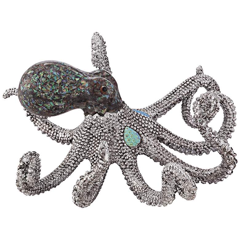 Image 1 Ocean Deep 10 inch Wide Silver Luxe Octopus Figurine