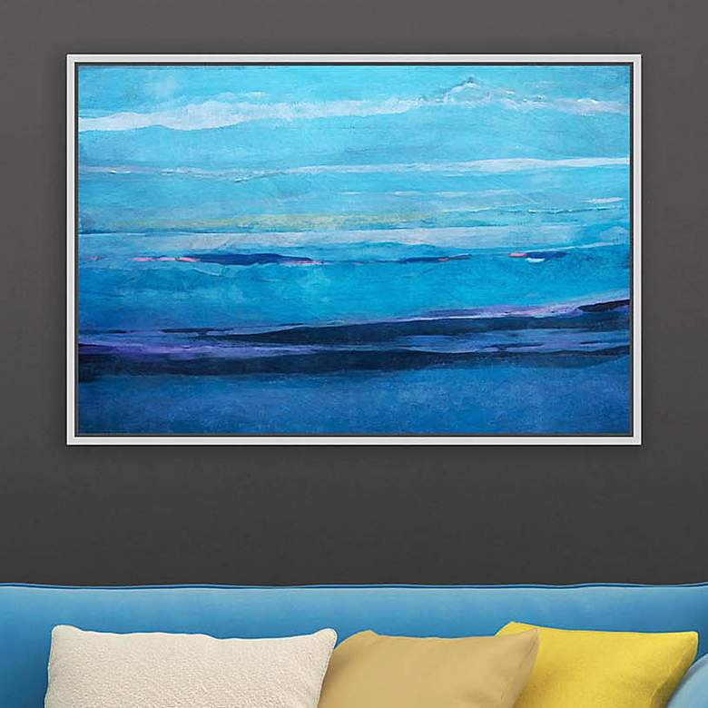 Image 1 Ocean I 29 3/4" Wide Framed Giclee Canvas Wall Art