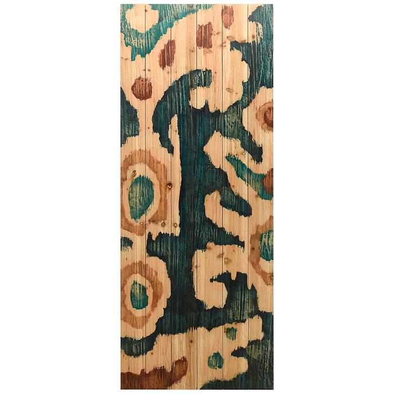 Image 2 Ocean Ikat A 60" High Giclee Print Solid Wood Wall Art