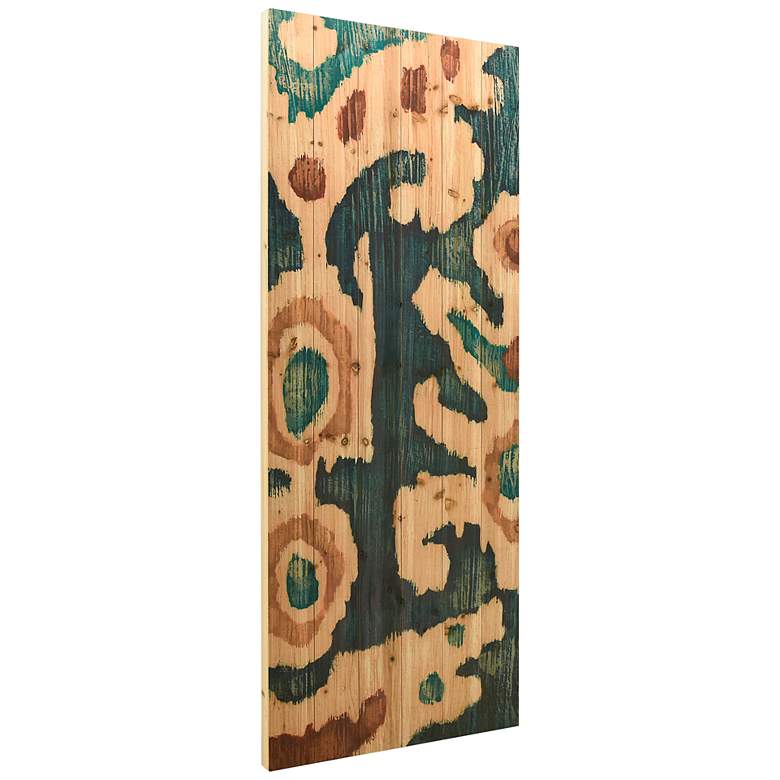 Image 4 Ocean Ikat A 60" High Giclee Print Solid Wood Wall Art more views