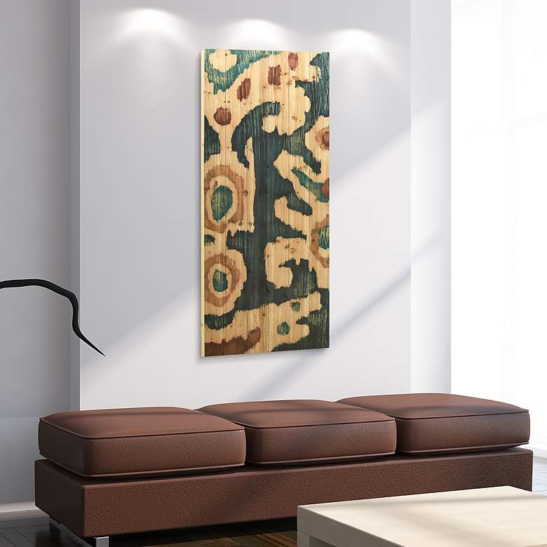 Image 5 Ocean Ikat A 60" High Giclee Print Solid Wood Wall Art more views
